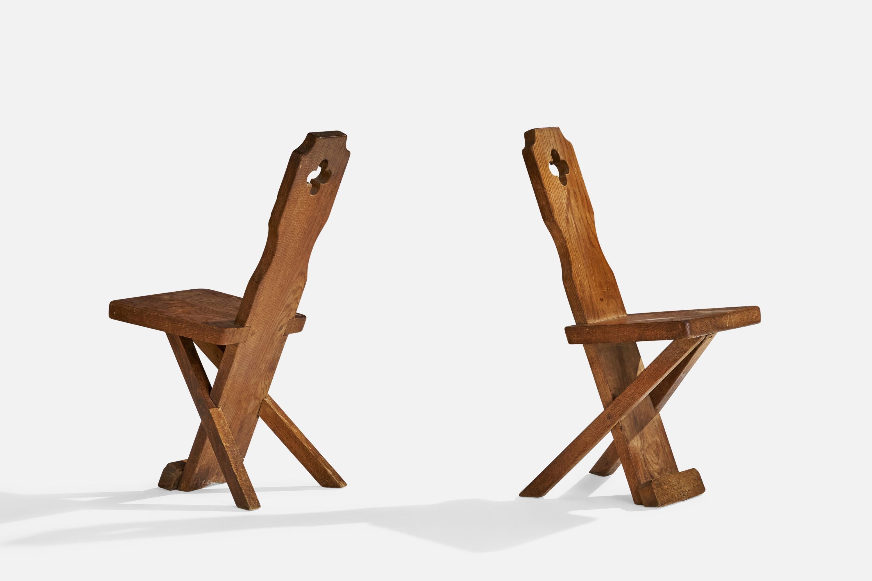 Danois Chaises d'appoint de designer danois, Oak, Danemark, années 1920 en vente