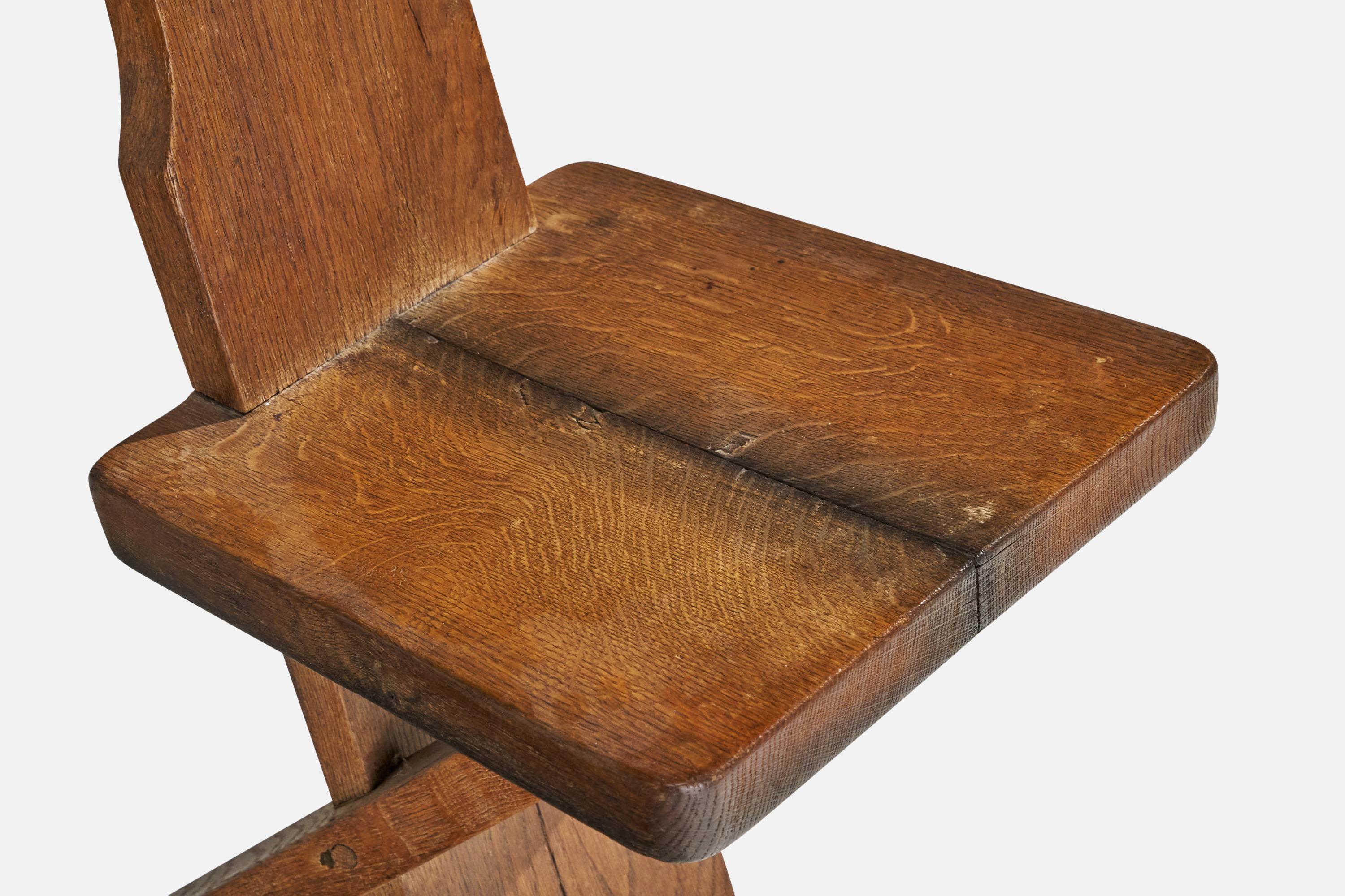 Danish Designer, Side Chairs, Oak, Denmark, 1920s For Sale 2