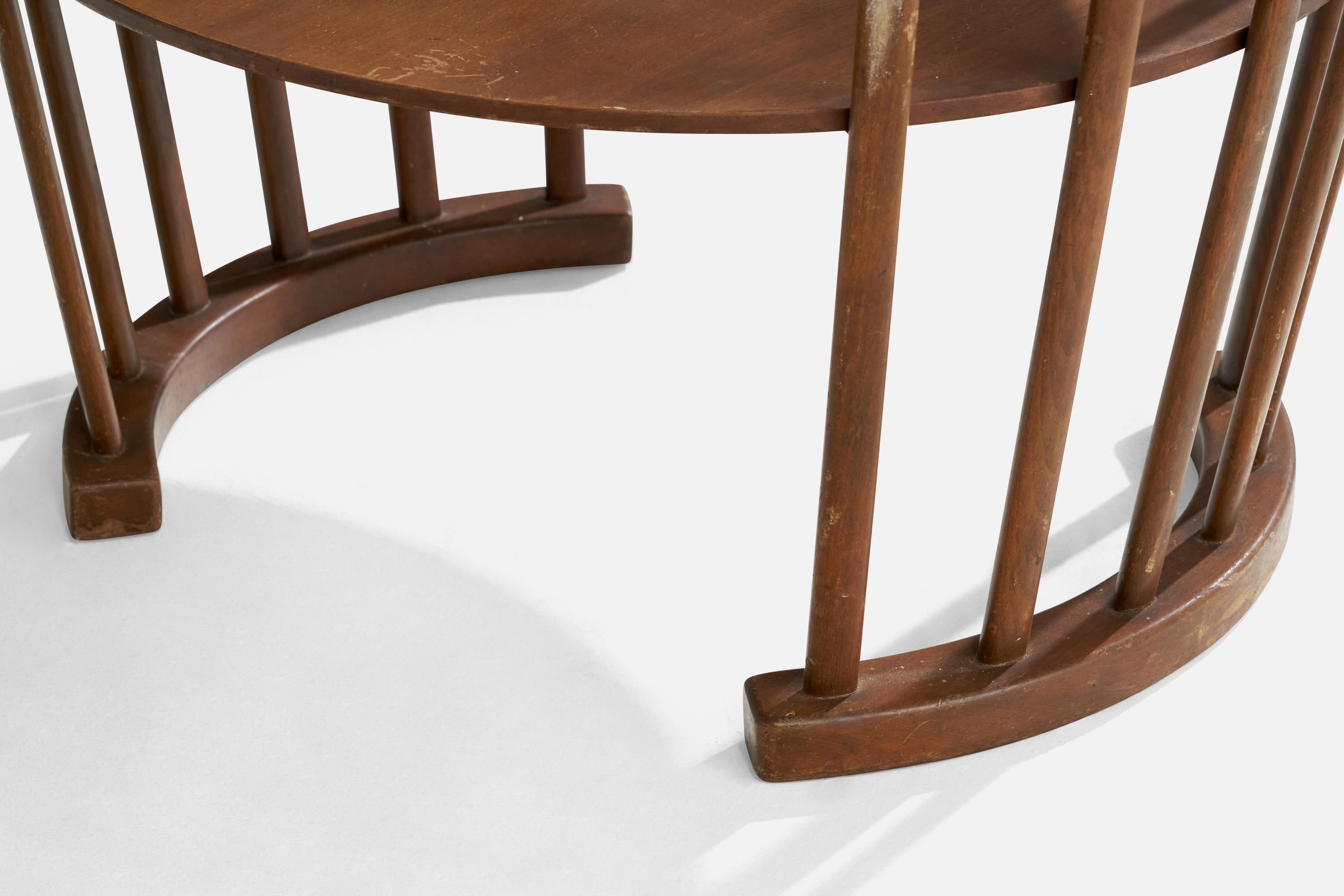 Scandinave moderne Designer danois, table d'appoint, verre, Wood, Danemark, années 1940 en vente