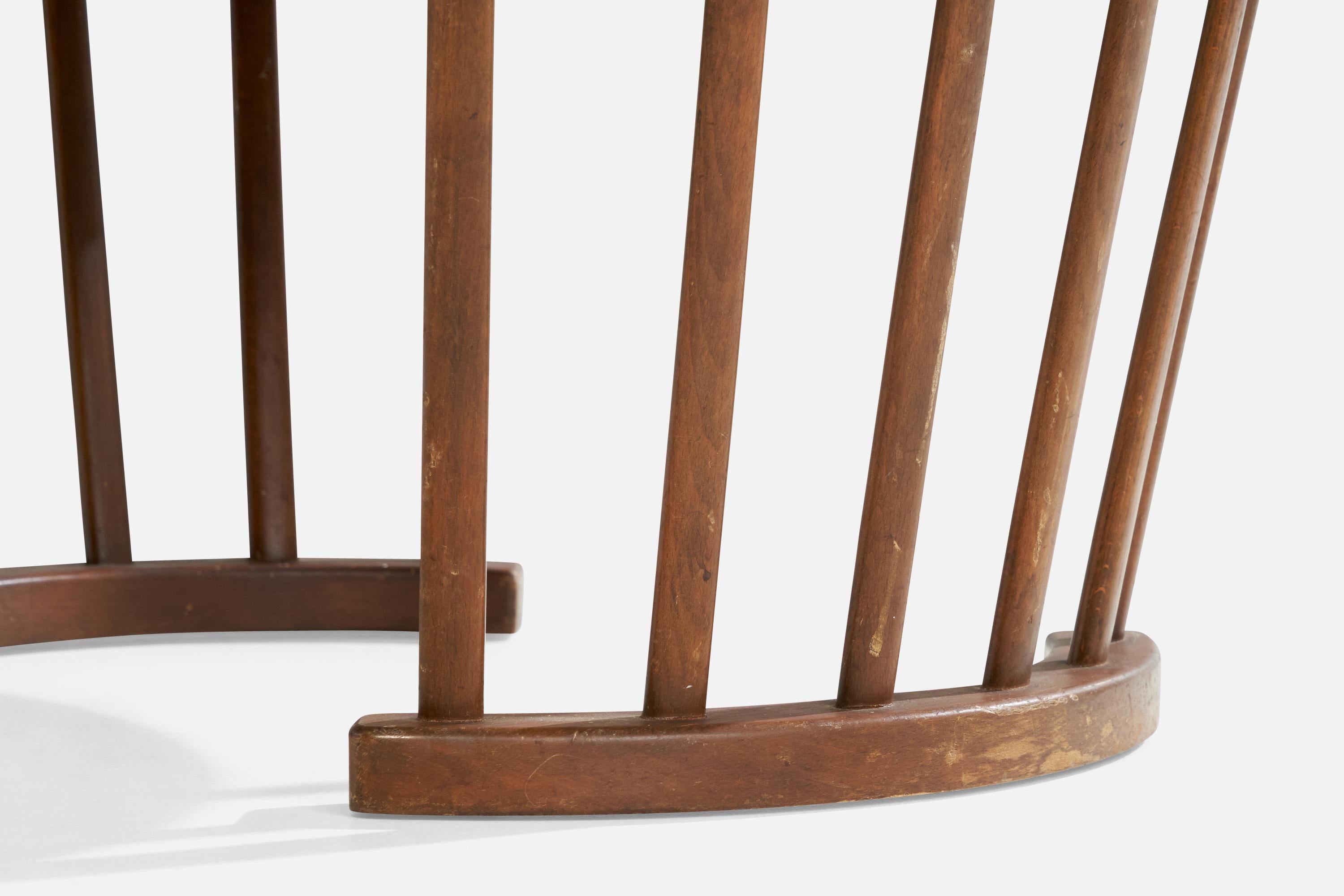 Designer danois, table d'appoint, verre, Wood, Danemark, années 1940 État moyen - En vente à High Point, NC