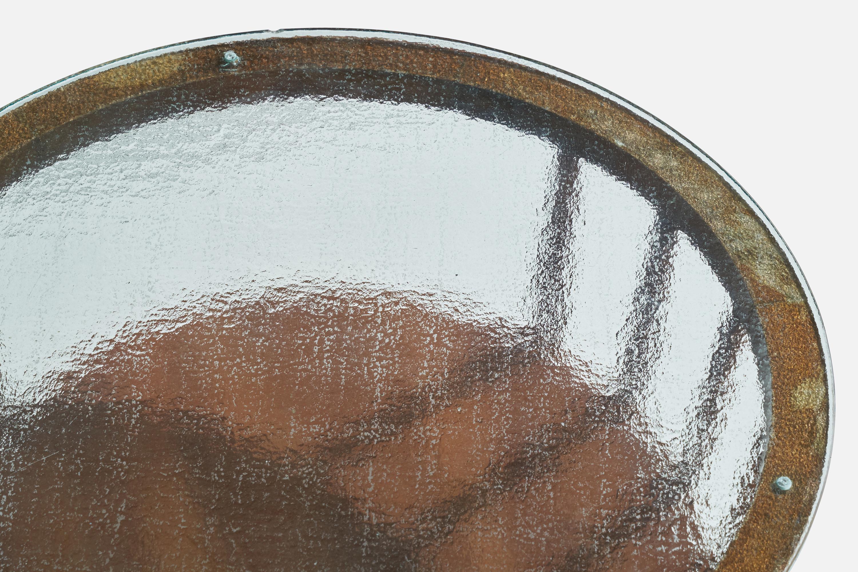 Designer danois, table d'appoint, verre, Wood, Danemark, années 1940 en vente 1
