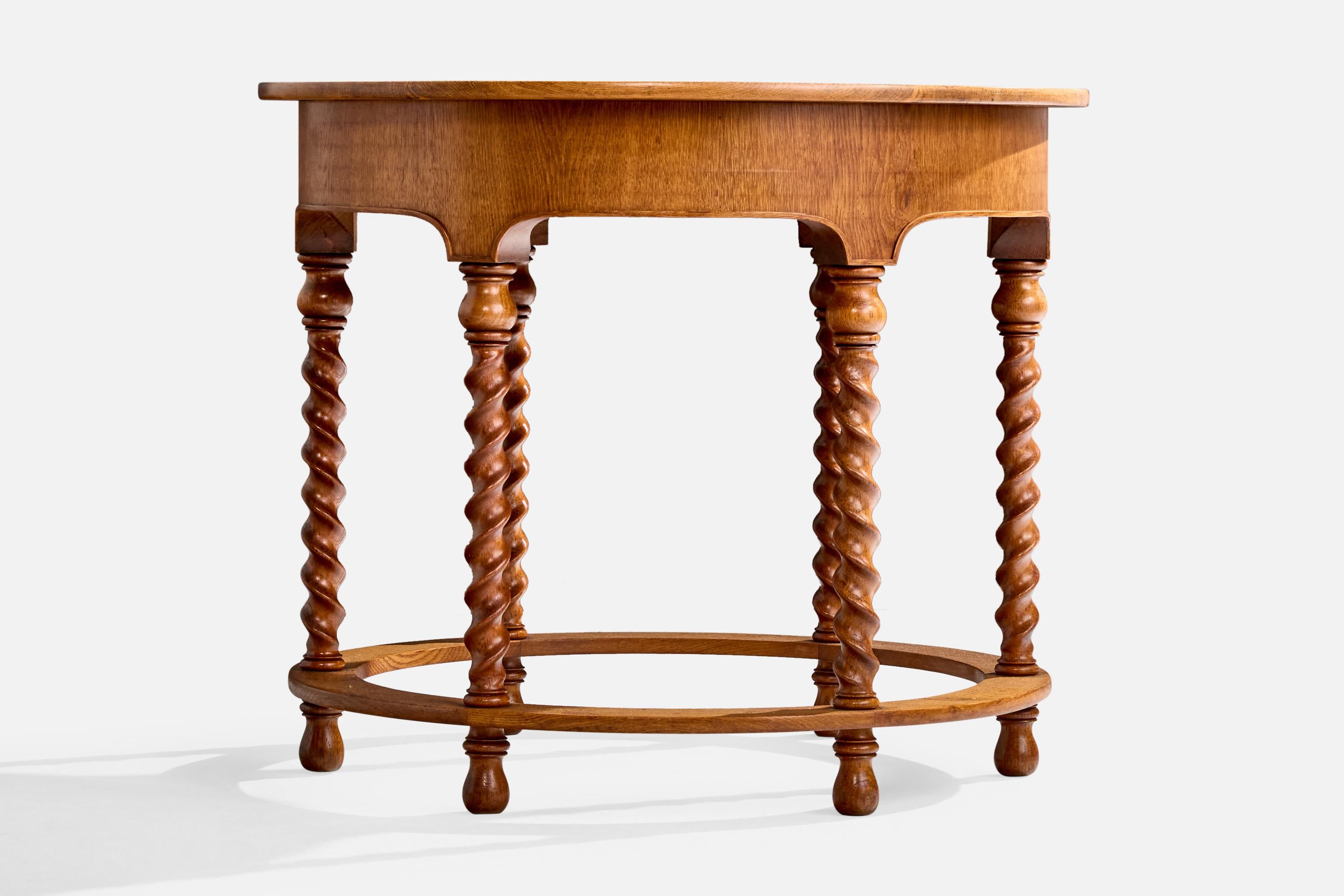 Early 20th Century Danish Designer, Side Table, Oak, Denmark, 1920s For Sale