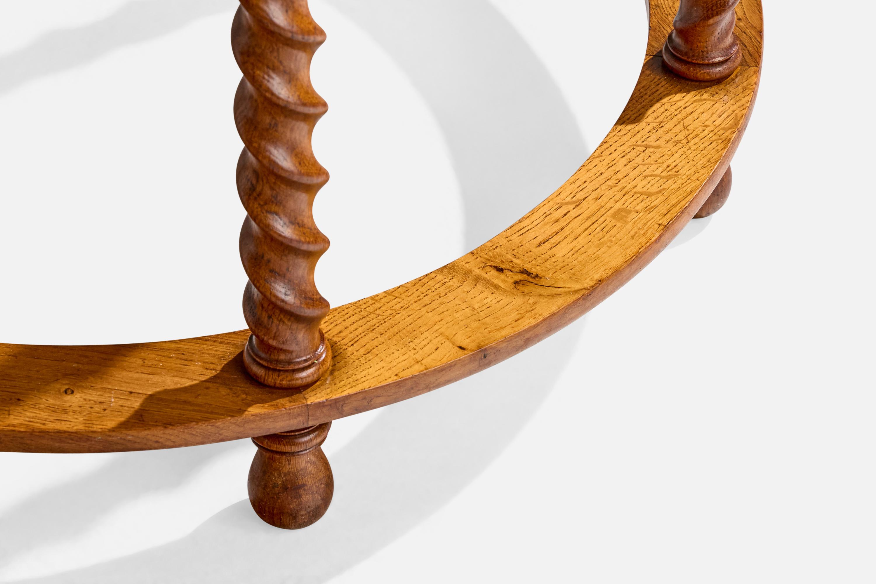 Danish Designer, Side Table, Oak, Denmark, 1920s For Sale 2
