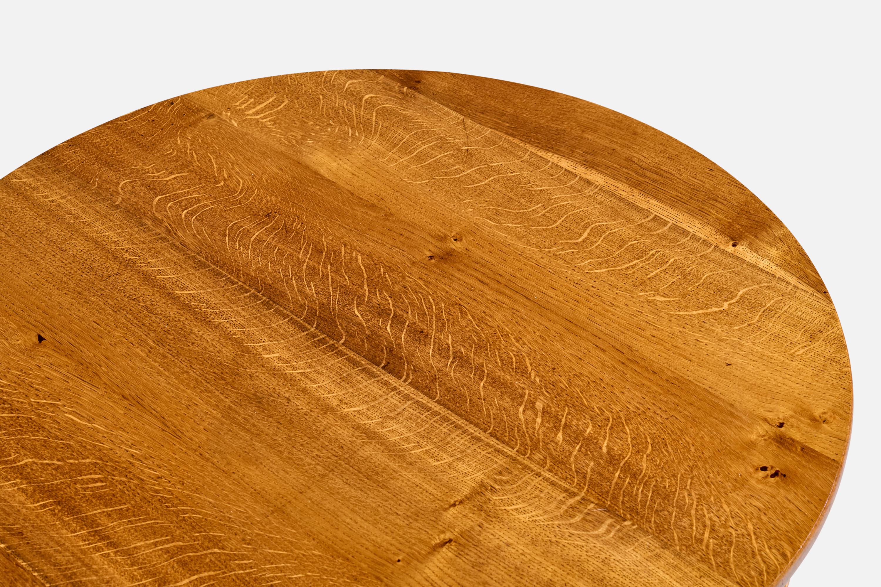 Danish Designer, Side Table, Oak, Denmark, 1920s For Sale 3