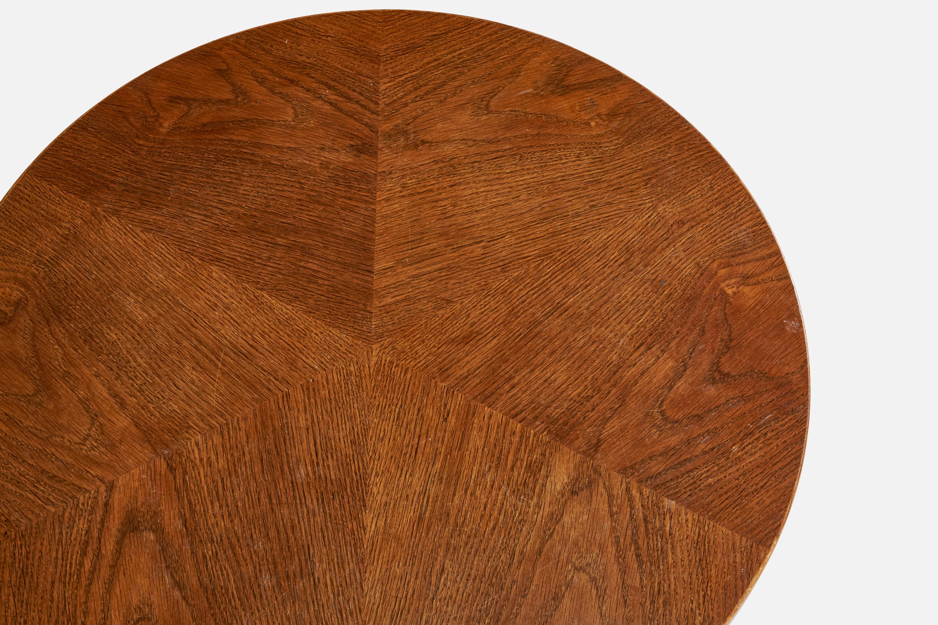 Designer danois, table d'appoint, Oak, Danemark, années 1930 en vente 4