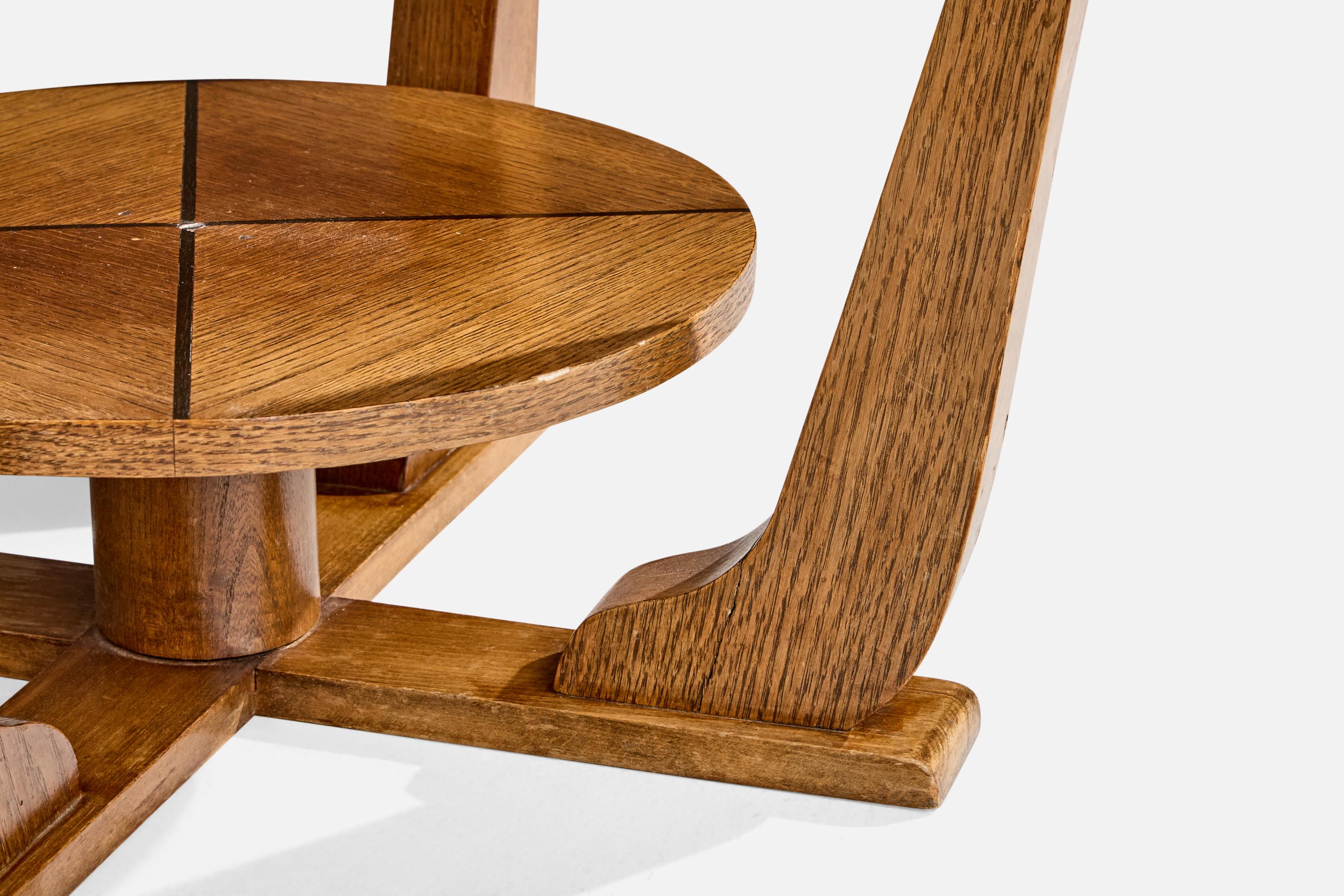 Dänischer Designer, Beistelltisch, Eiche, Dänemark, 1940er Jahre im Angebot 4