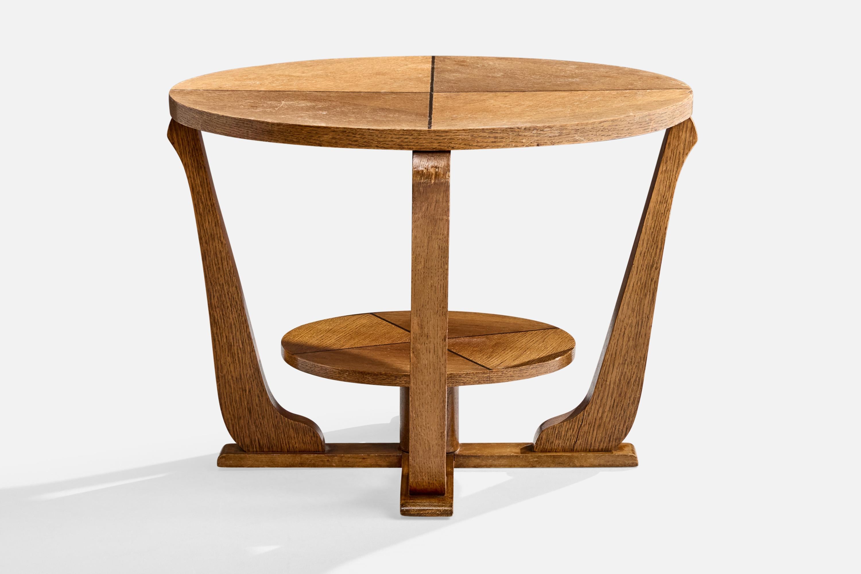 Dänischer Designer, Beistelltisch, Eiche, Dänemark, 1940er Jahre (Skandinavische Moderne) im Angebot