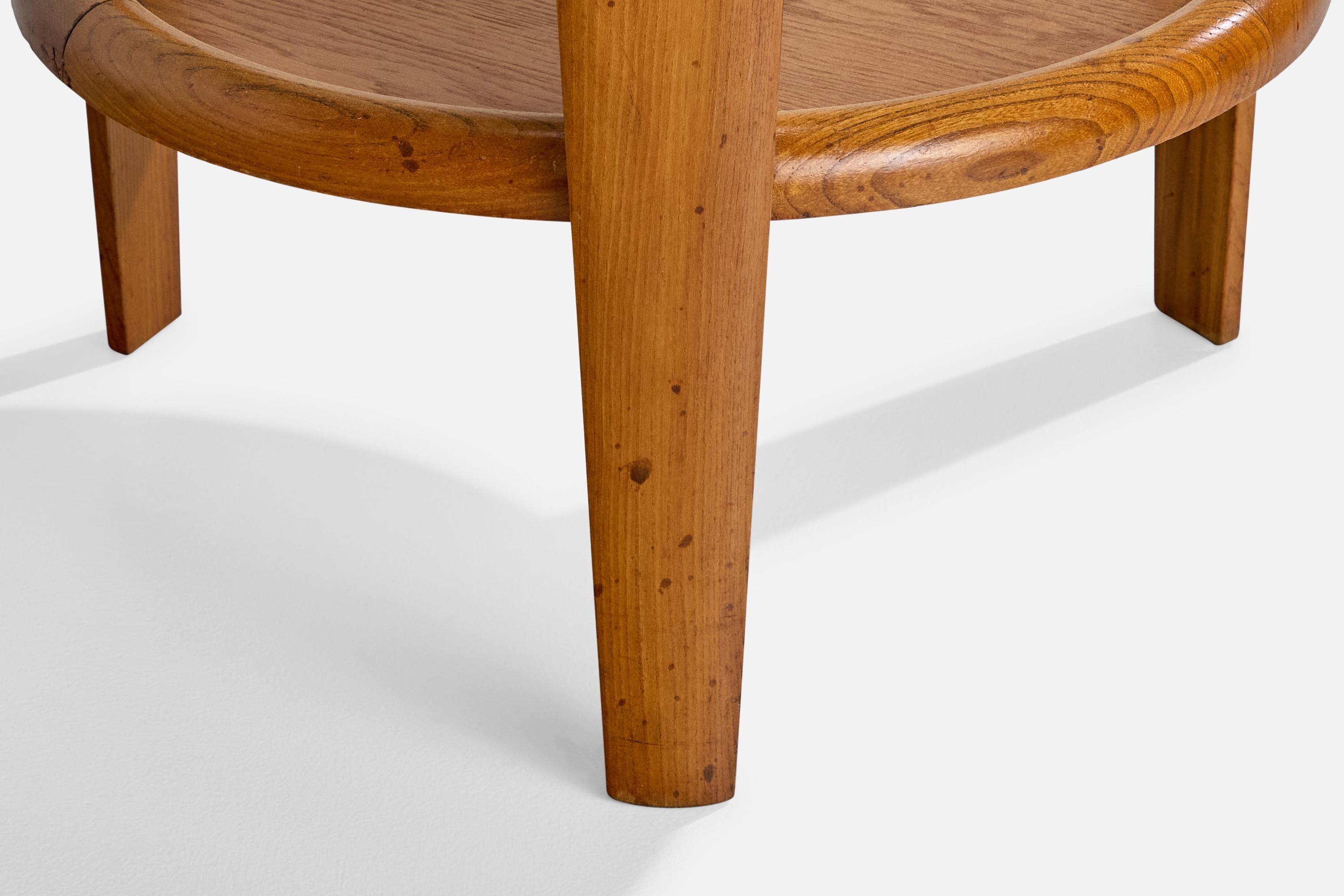 Designer danois, table d'appoint, Oak, verre, Danemark, années 1940 en vente 3