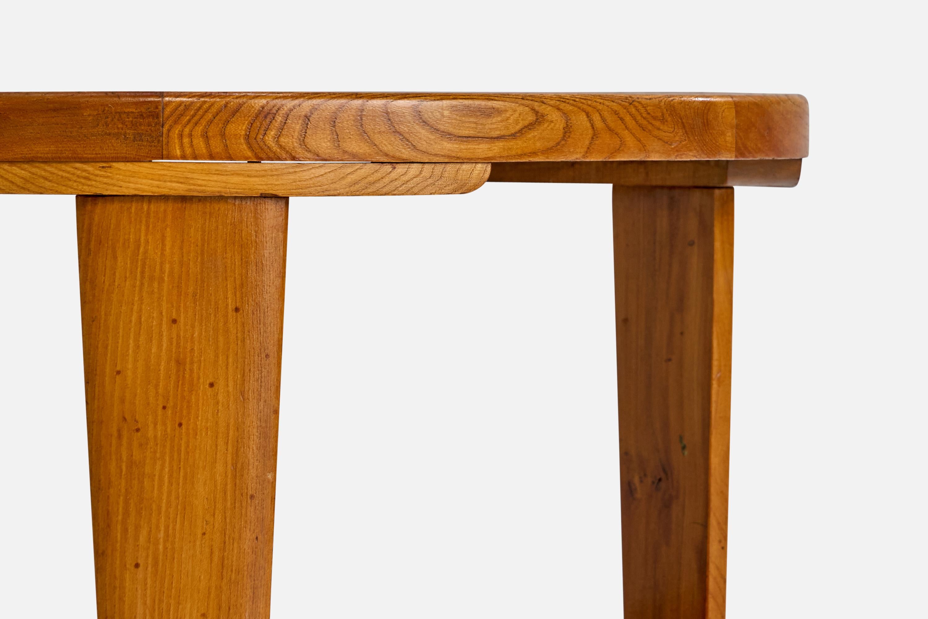Milieu du XXe siècle Designer danois, table d'appoint, Oak, verre, Danemark, années 1940 en vente