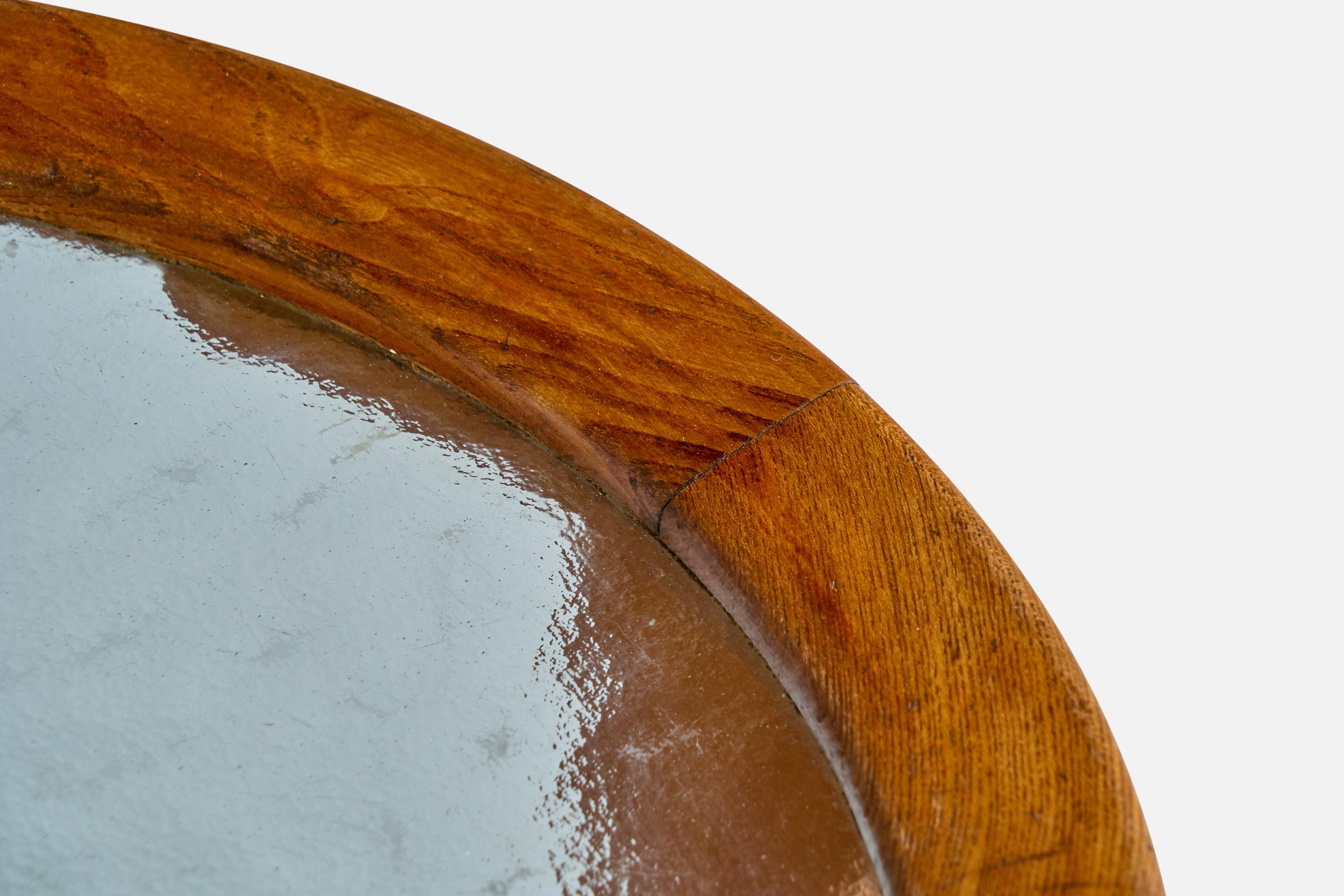 Verre Designer danois, table d'appoint, Oak, verre, Danemark, années 1940 en vente