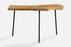 Danish Designer, Side Table, Wood, Iron, Denmark, 1950s