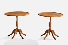 Danish Designer, Side Tables, Oak, Denmark, 1940s