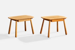 Danish Designer, Side Tables, Oak, Denmark, 1950s