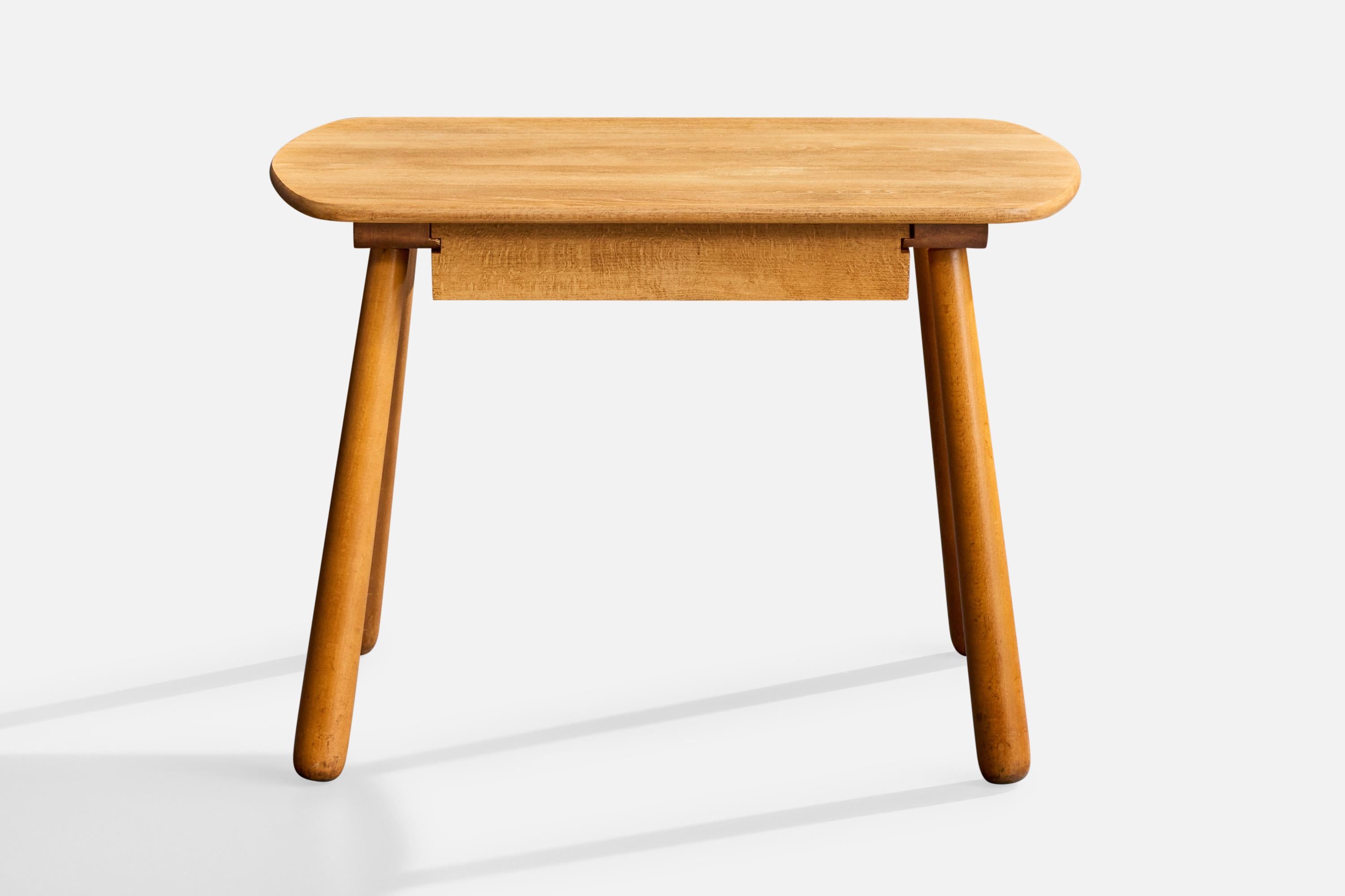 Wood Danish Designer, Side Tables, Oak, Denmark, 1950s For Sale