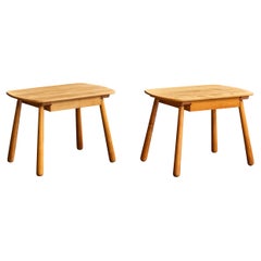 Danish Designer, Side Tables, Oak, Denmark, 1950s