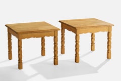 Danish Designer, Side Tables, Oak, Denmark, 1960s