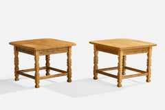 Diseñador danés, Mesas auxiliares, Roble, Dinamarca, Años 1960