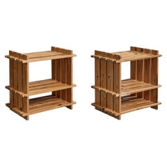 Danish Designer, Side Tables, Pine, Denmark, 1970s
