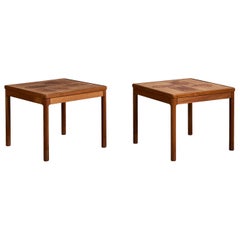 Designer danese, tavolini, teak, ceramica, Danimarca, anni '70