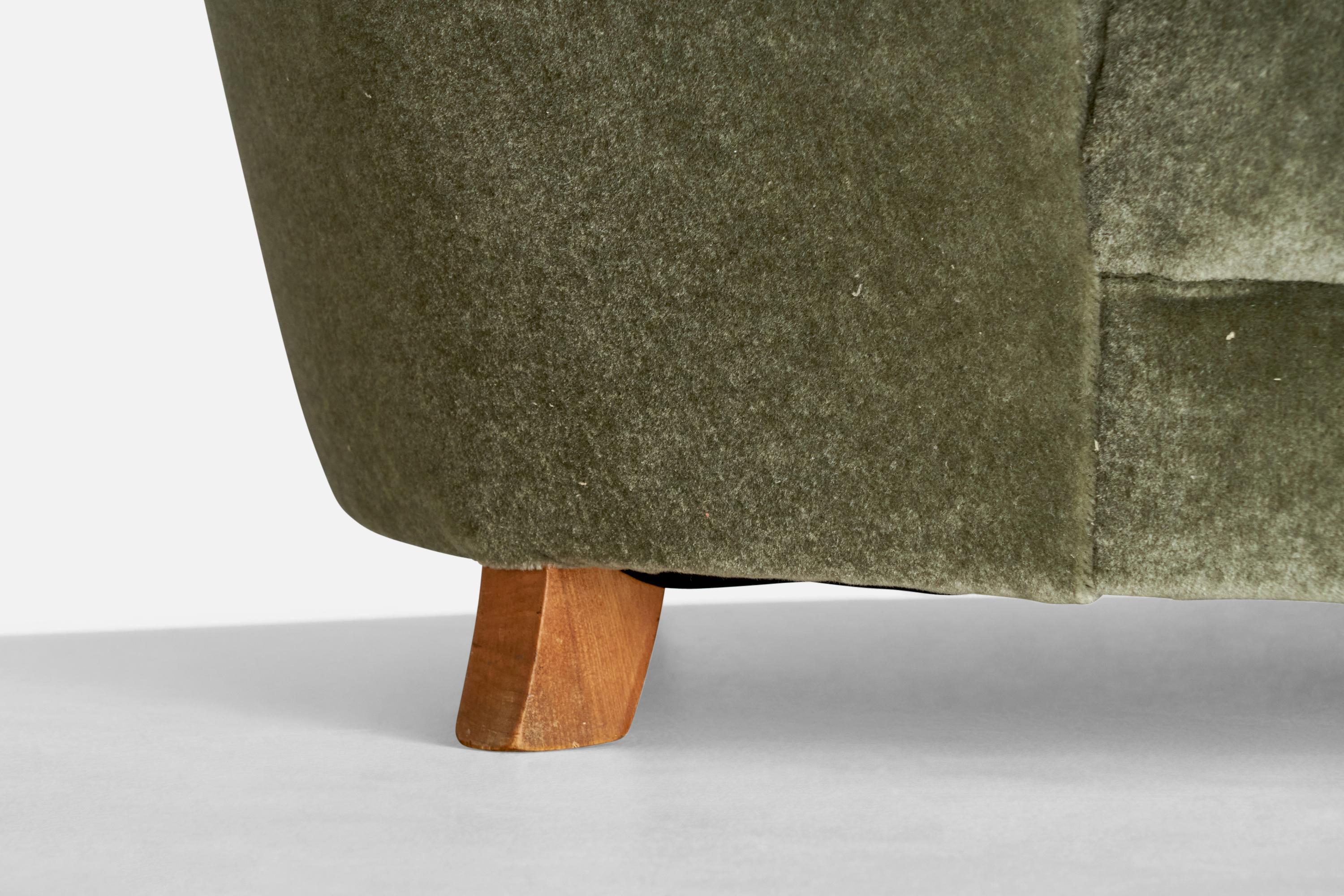 Designer danois, chaises à pantoufles, Beeche, Mohair, Danemark, années 1940 en vente 6