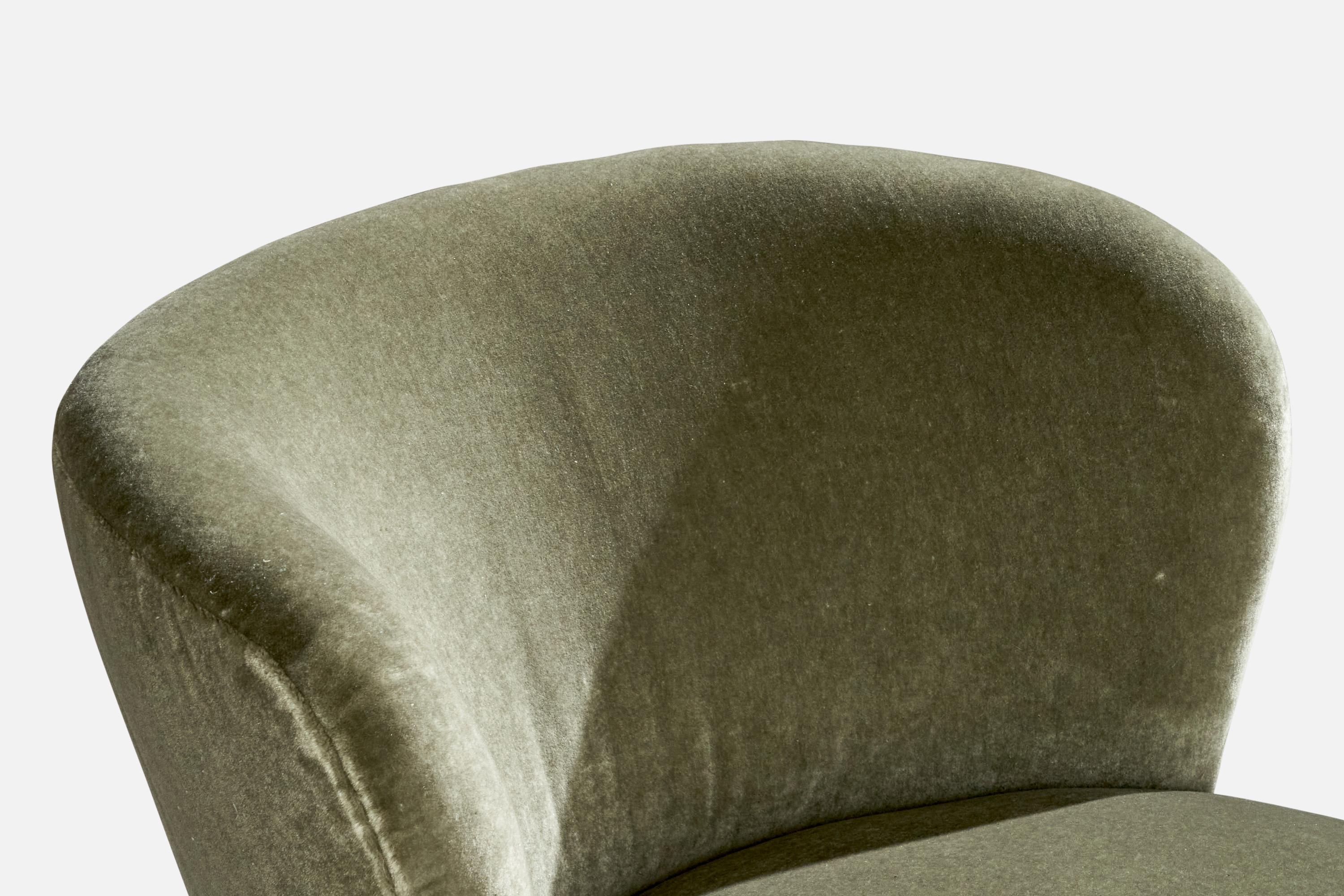 Designer danois, chaises à pantoufles, Beeche, Mohair, Danemark, années 1940 en vente 8