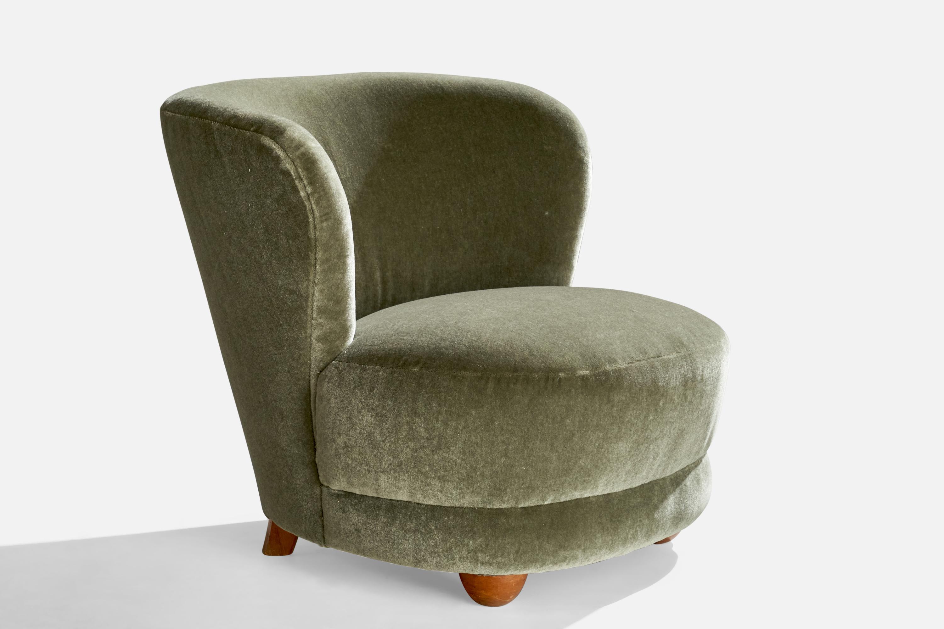 Designer danois, chaises à pantoufles, Beeche, Mohair, Danemark, années 1940 en vente 2