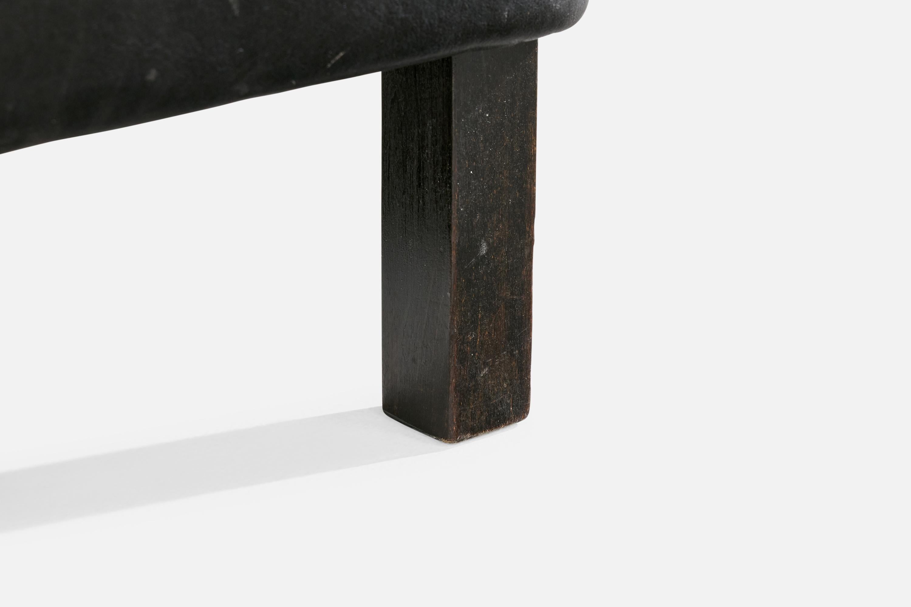 Designer danois, chaises à pantoufles, Wood, cuir, Danemark, années 1940 en vente 9