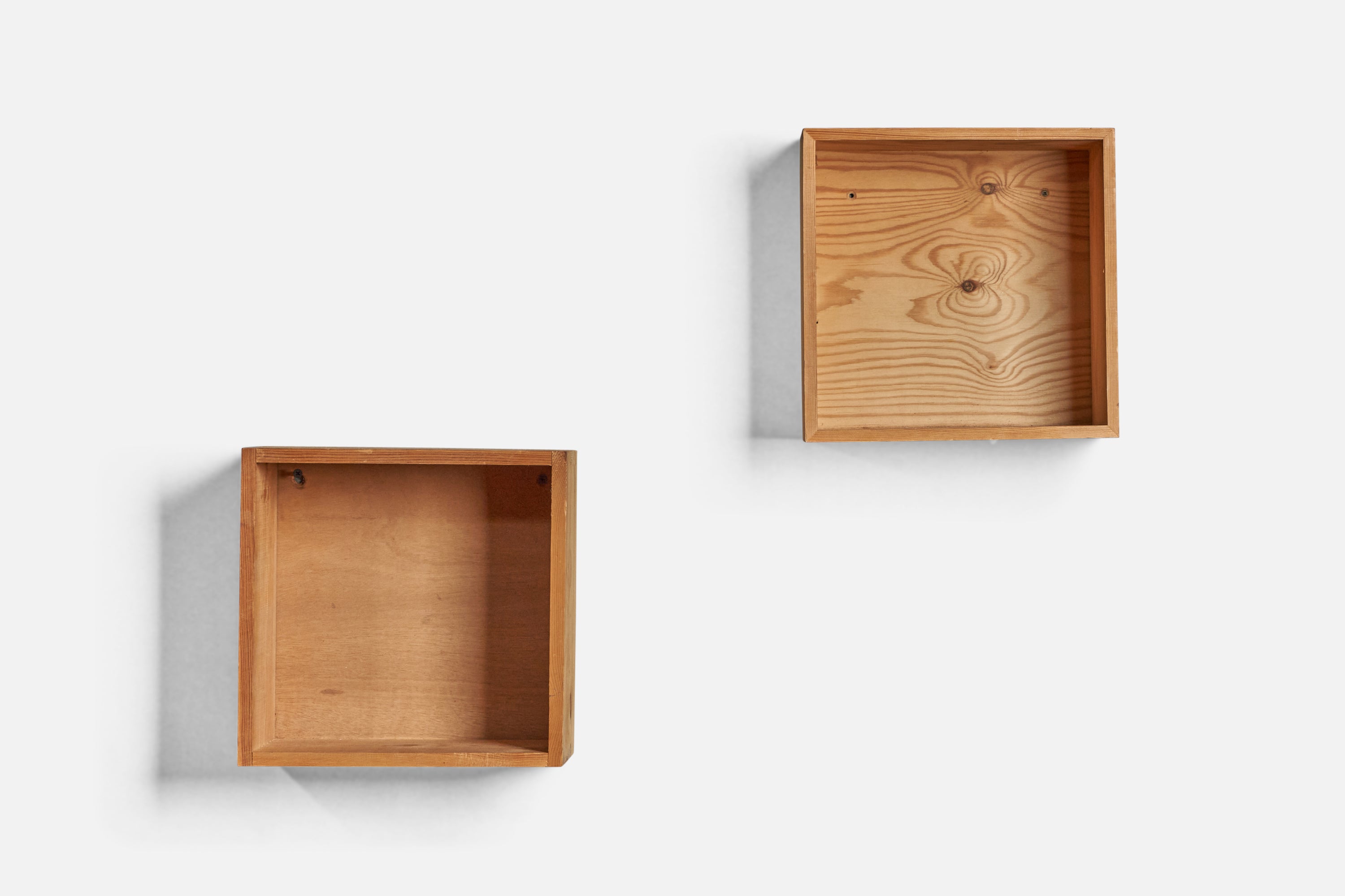 Minimalist Danish Designer, Small Cabinets, Pine, Denmark, 1970s For Sale