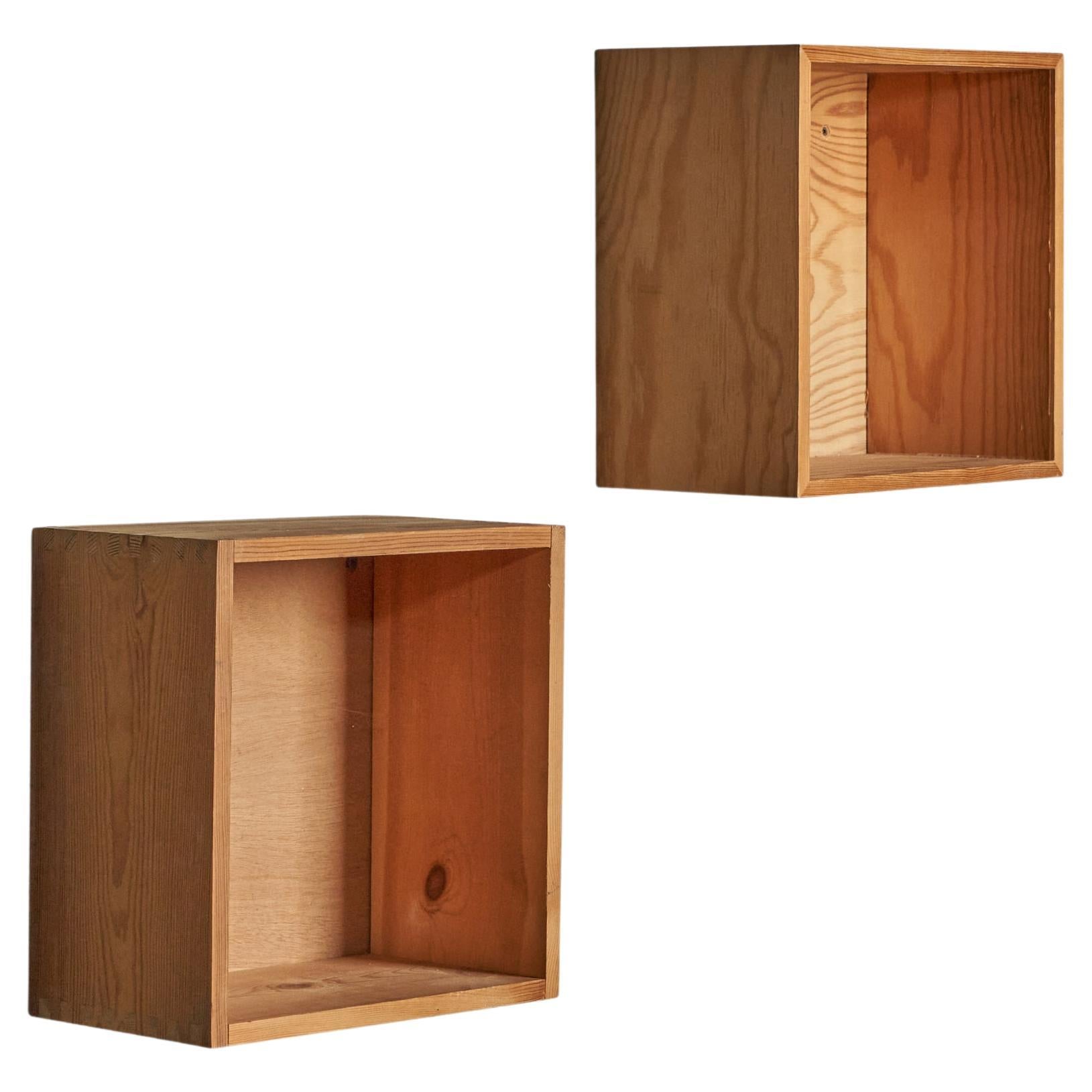 Danish Designer, Small Cabinets, Pine, Denmark, 1970s For Sale