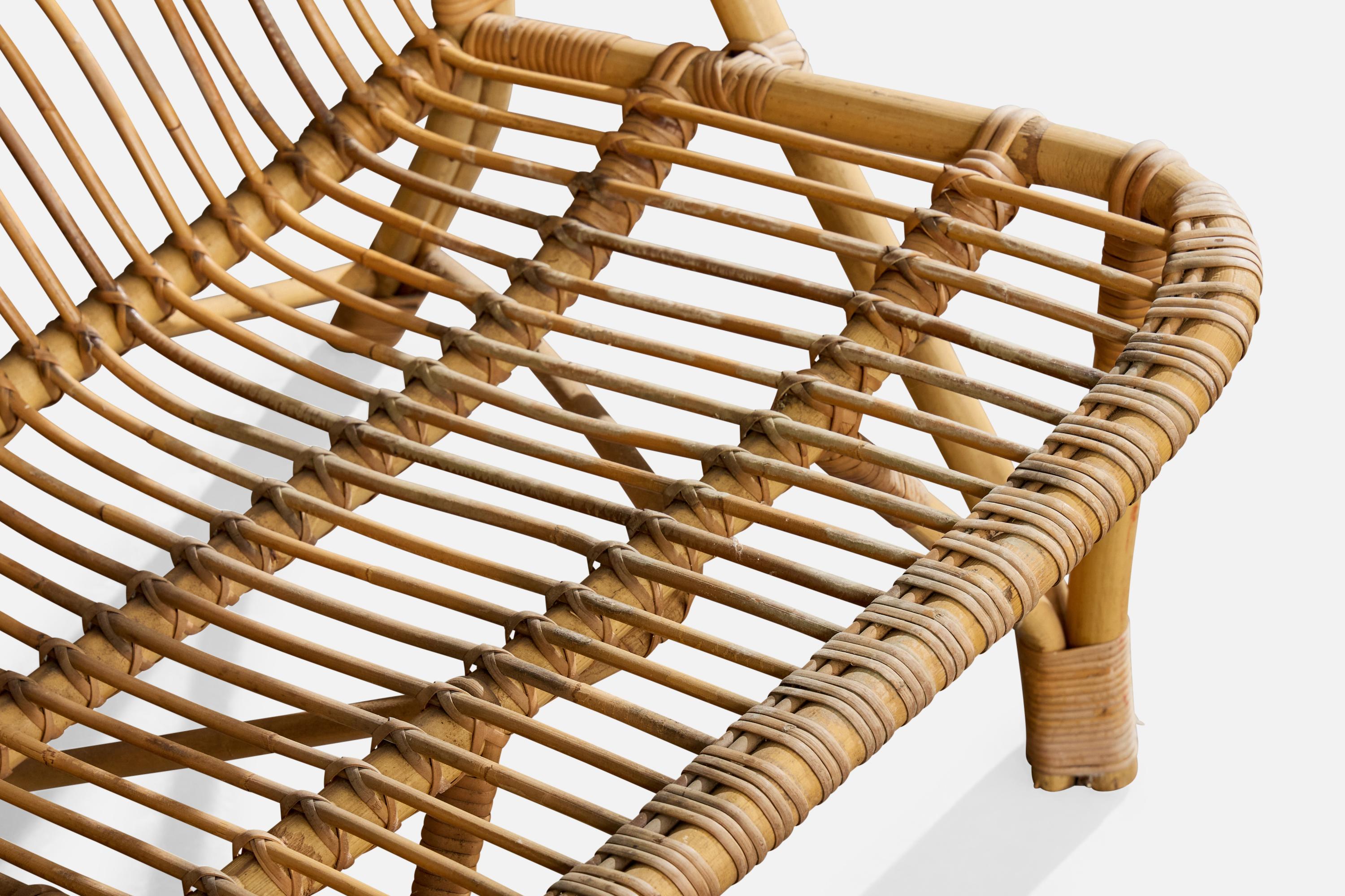 Danish Designer, Sofa, Bamboo, Rattan, Denmark, 1950s en vente 4