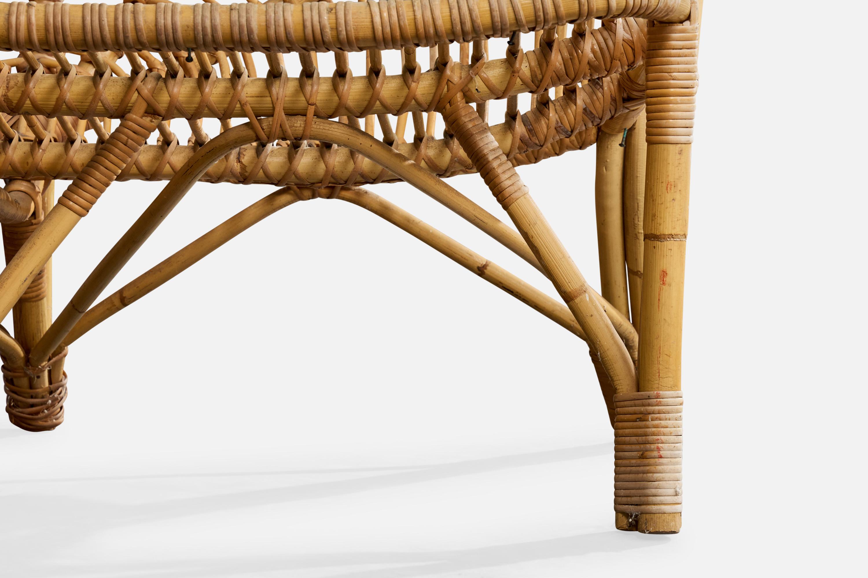 Danish Designer, Sofa, Bamboo, Rattan, Denmark, 1950s en vente 6