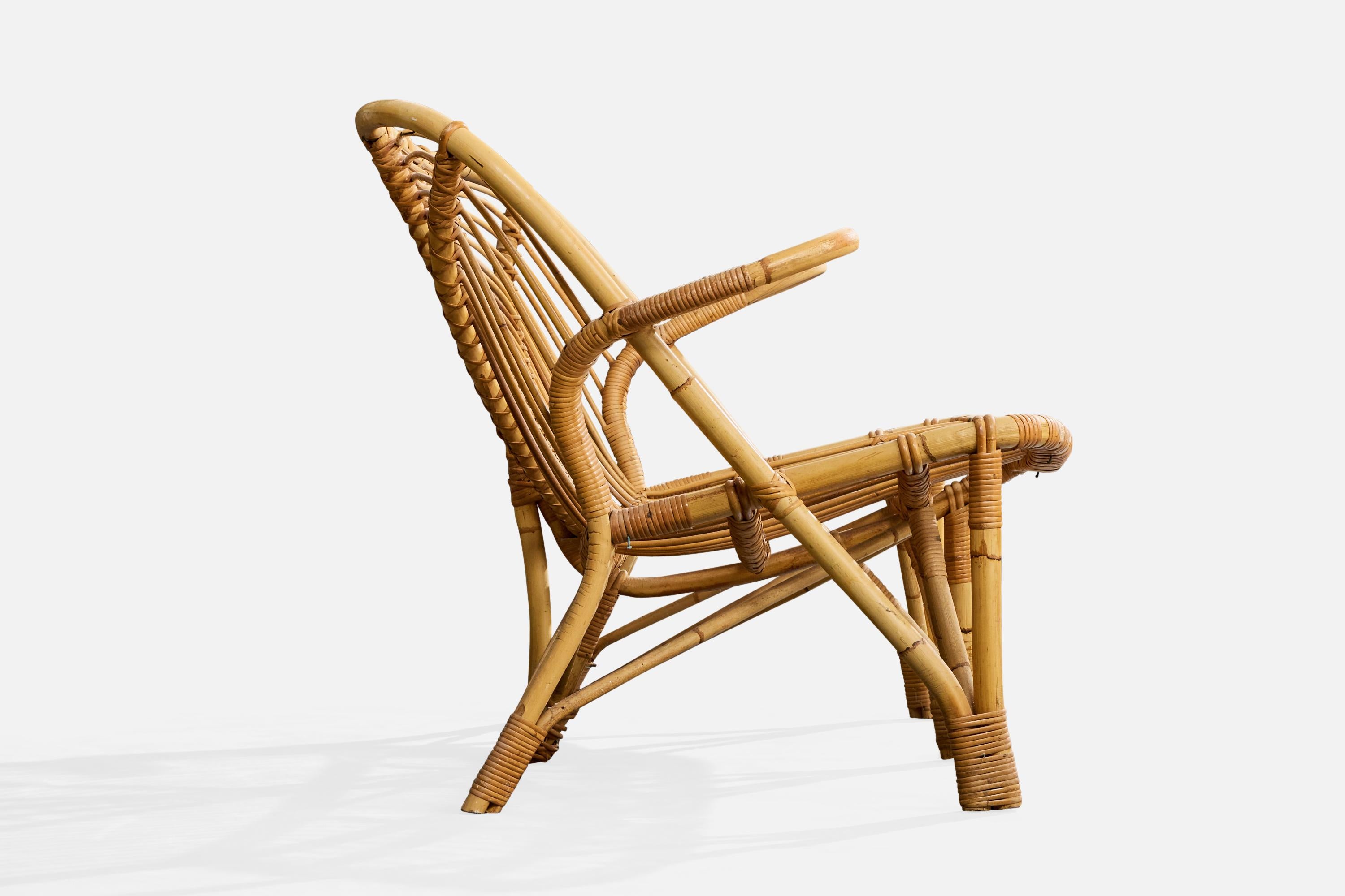 Milieu du XXe siècle Danish Designer, Sofa, Bamboo, Rattan, Denmark, 1950s en vente