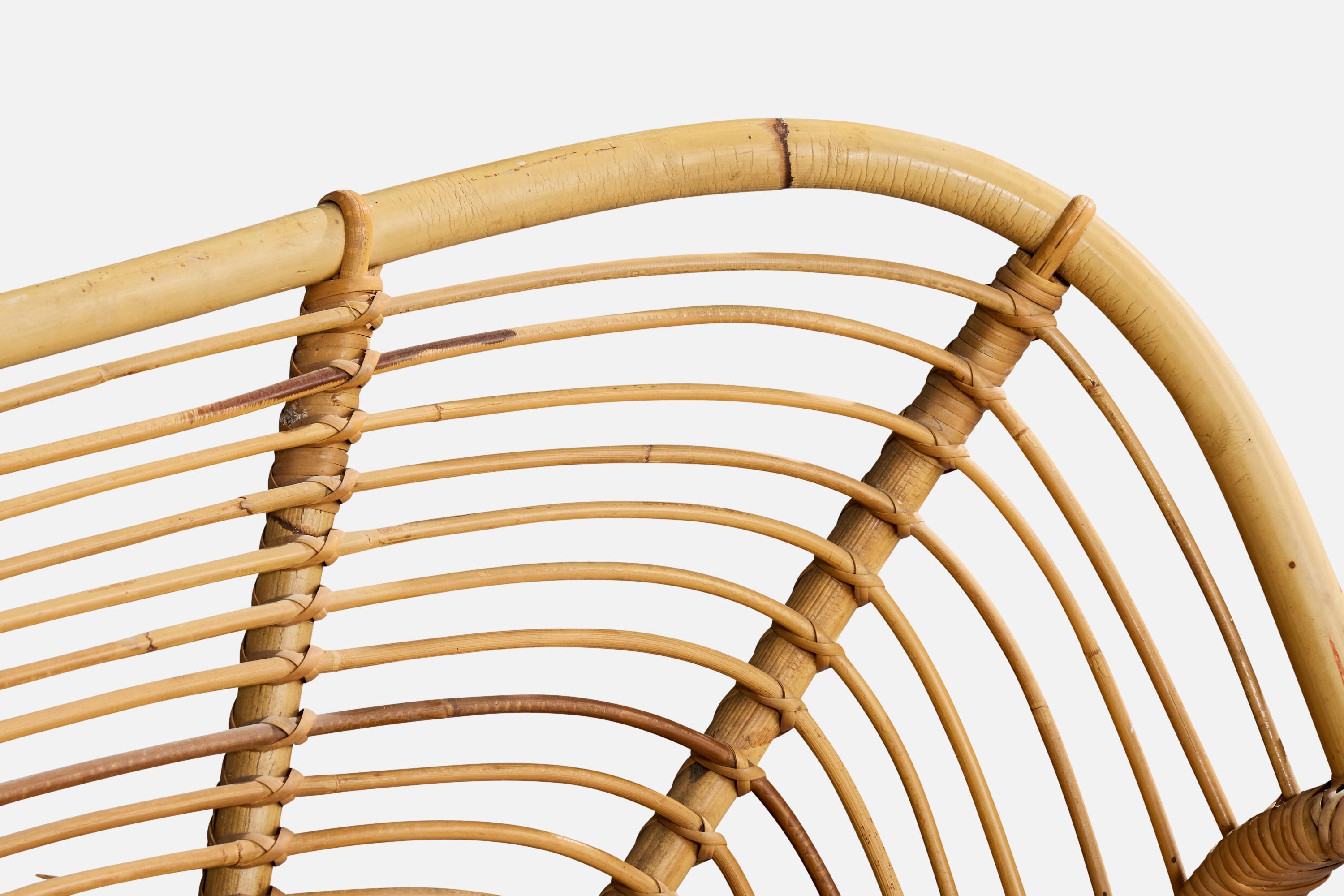 Danish Designer, Sofa, Bamboo, Rattan, Denmark, 1950s en vente 2