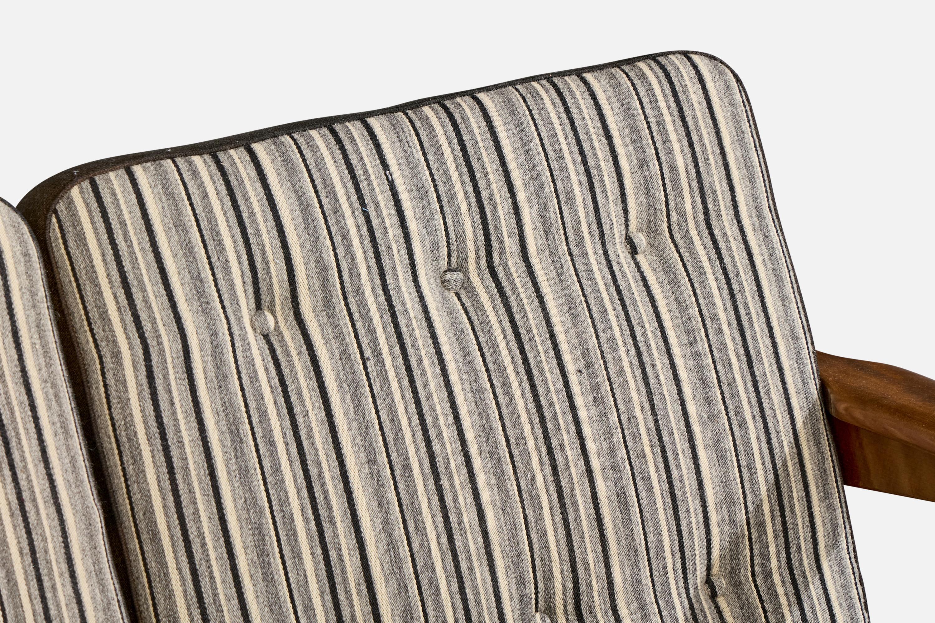 Dänischer Designer, Sofa, Buche, Stoff, Dänemark, 1950er Jahre im Angebot 1