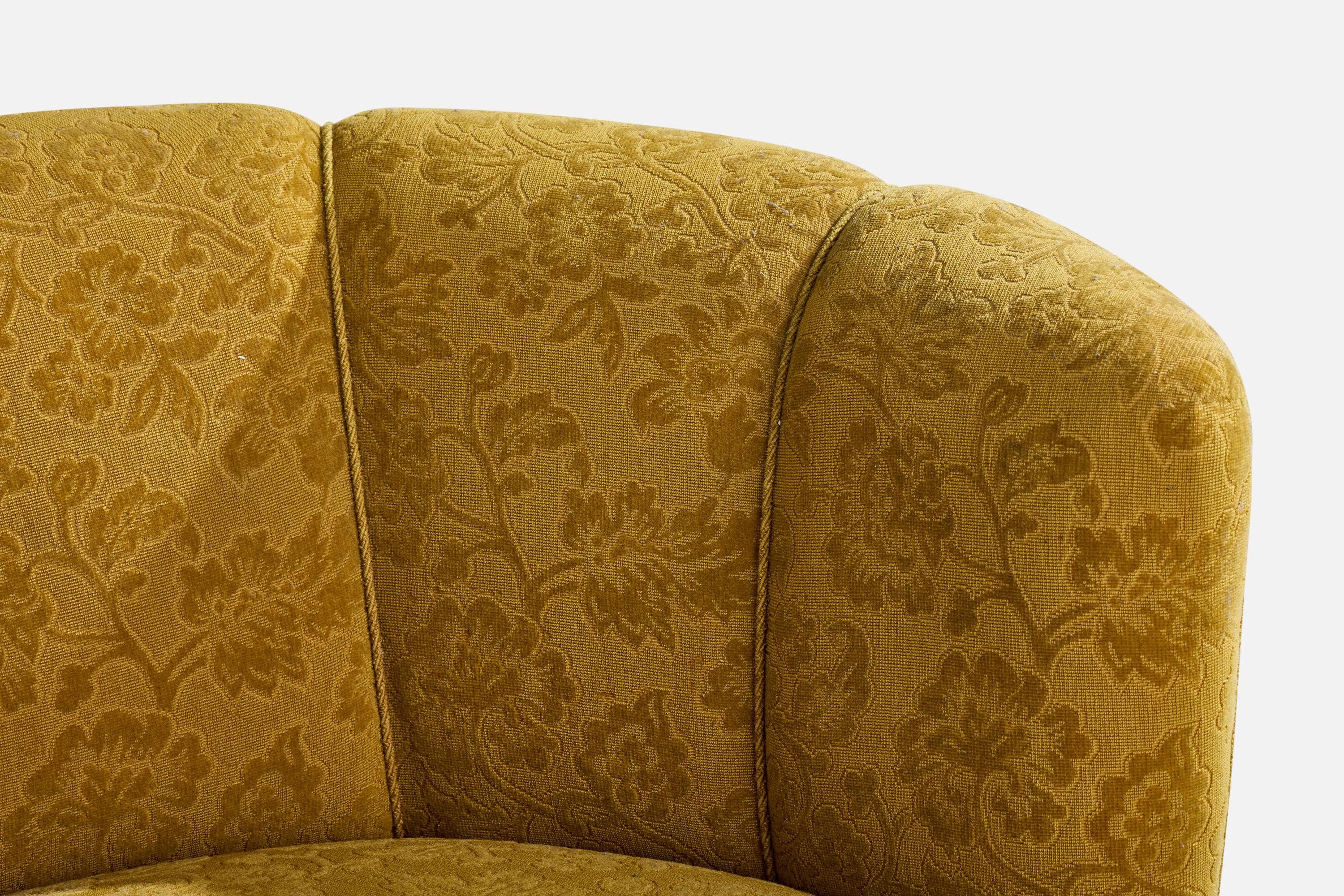 Danish Designer, Sofa, Fabric, Wood, Denmark, 1940s For Sale 5