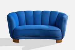 Danish Designer, Sofa, Fabric, Wood, Denmark, 1940s