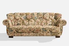 Dänische Designerin, Sofa, Stoff, Holz, Dänemark, 1940er Jahre