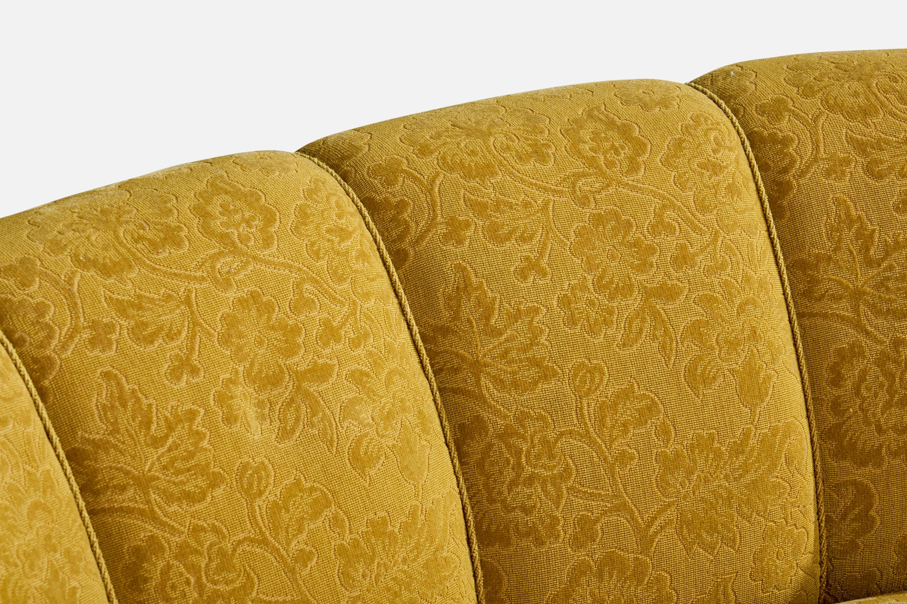Danish Designer, Sofa, Fabric, Wood, Denmark, 1940s For Sale 4