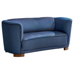 Danish Designer, Sofa, Fabric, Wood, Denmark, 1940s