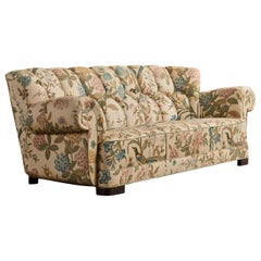Dänische Designerin, Sofa, Stoff, Holz, Dänemark, 1940er Jahre