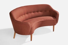 Danish Designer, Sofa, Fabric, Wood, Denmark, 1950s