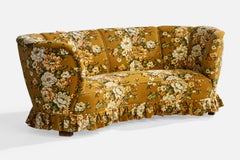 Danish Designer, Sofa, Fabric, Wood, Denmark, 1950s