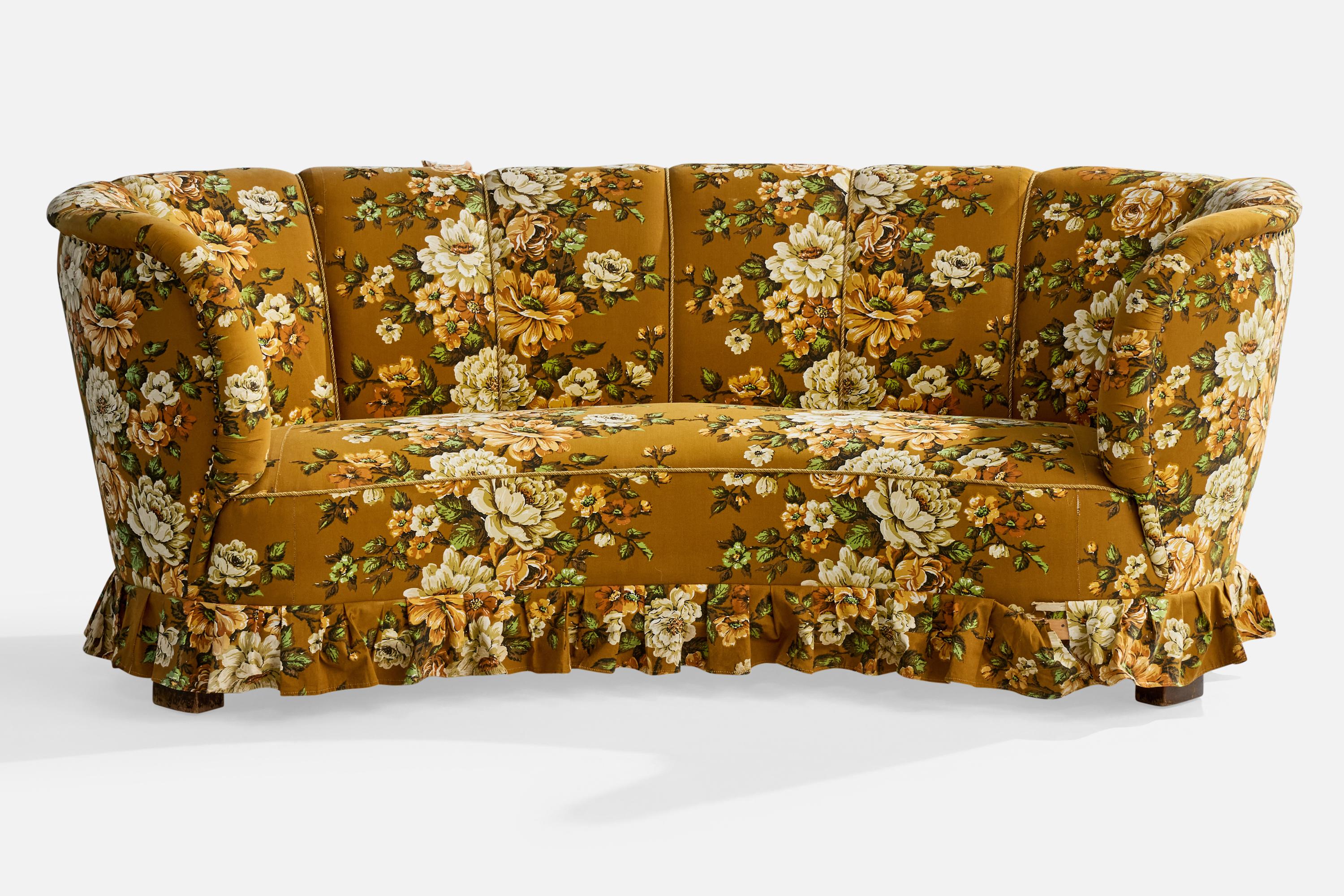 Tissu Canapé de designer danois, tissu, Wood, Danemark, années 1950 en vente