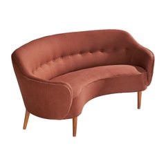 Danish Designer, Sofa, Fabric, Wood, Denmark, 1950s