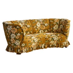 Danish Designer, Sofa, Fabric, Wood, Denmark, 1950s