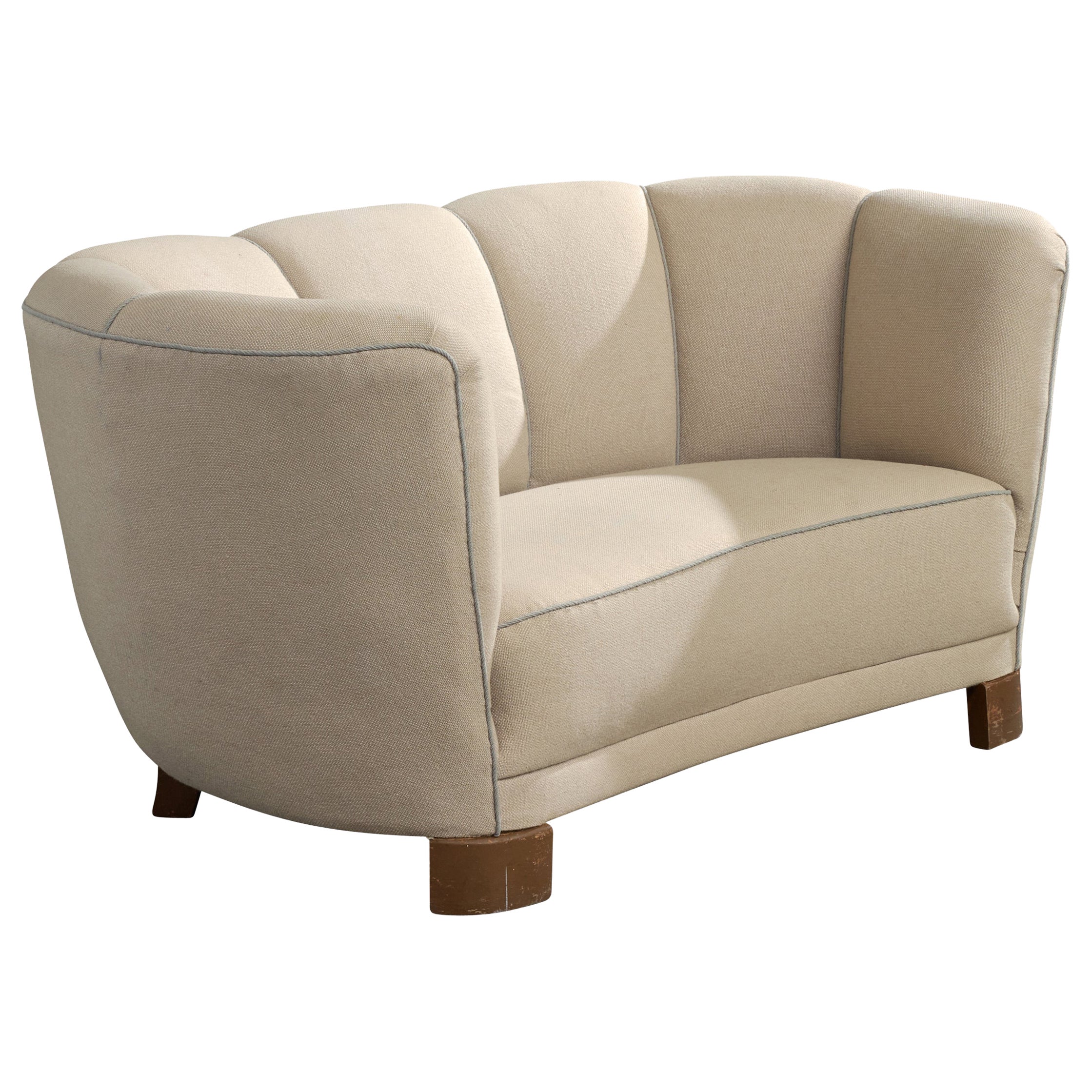 Danish Designer, Sofa, Fabric, Wood, Denmark, 1950s