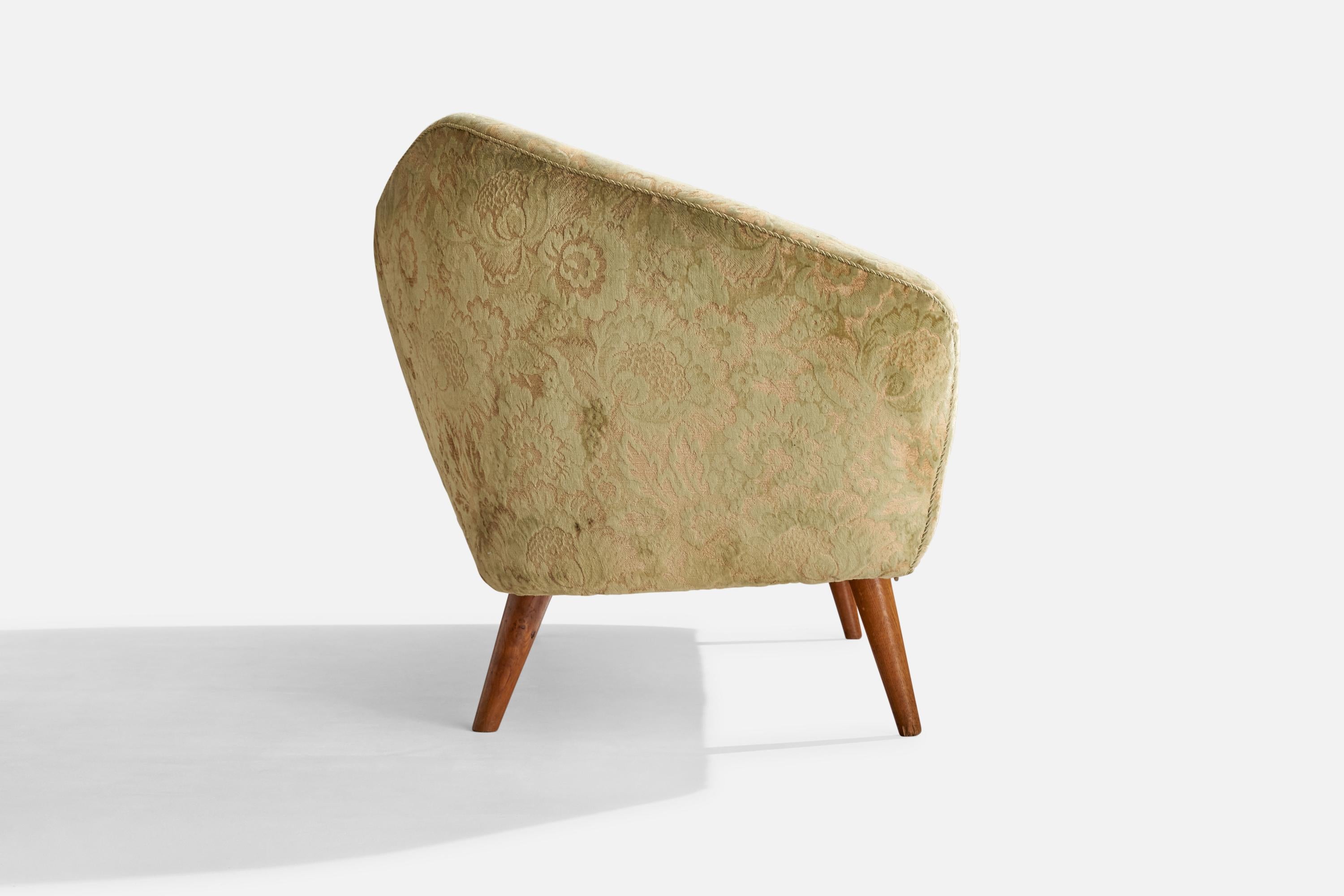 Divano di design danese, teak, tessuto, Danimarca, anni '50 in vendita 3