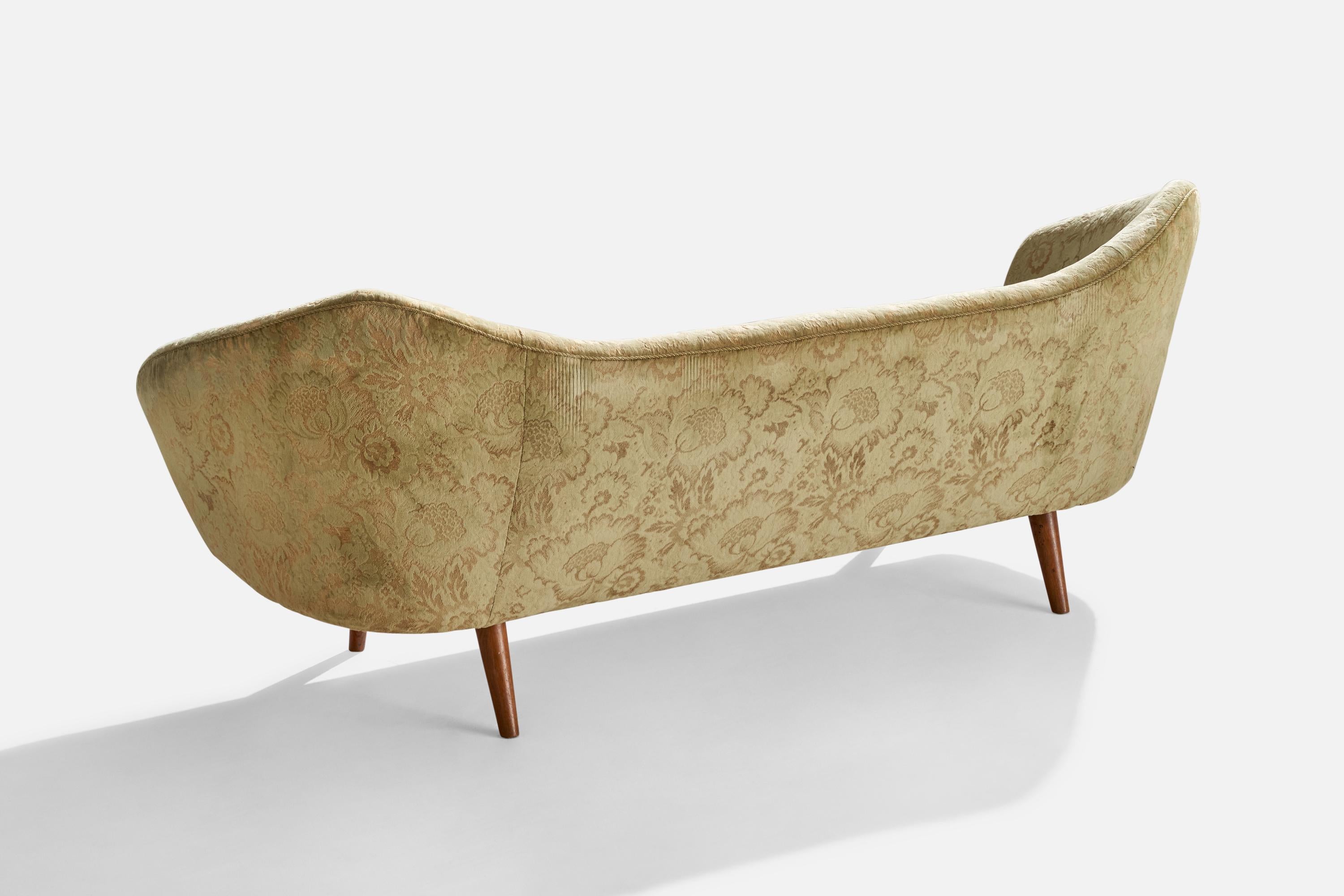 Danese Divano di design danese, teak, tessuto, Danimarca, anni '50 in vendita