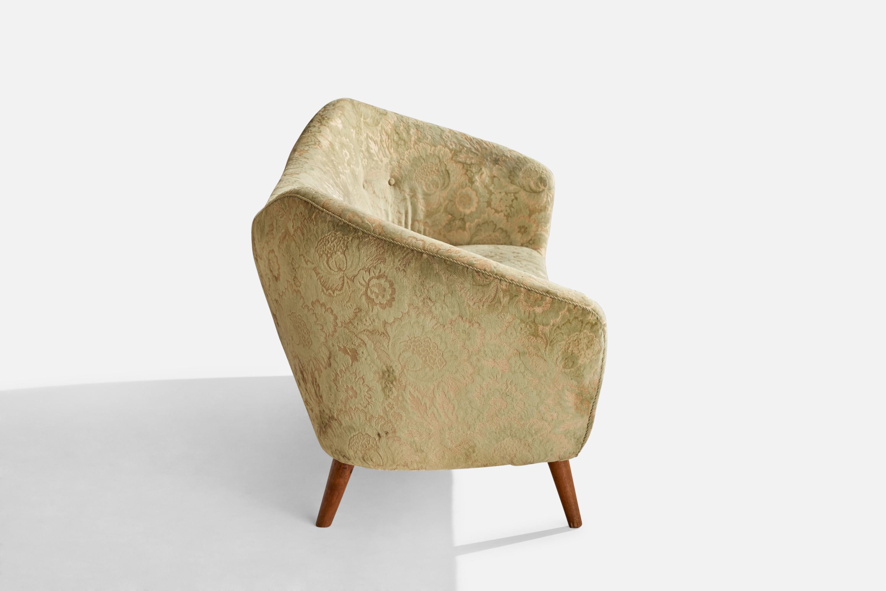 Divano di design danese, teak, tessuto, Danimarca, anni '50 in vendita 2
