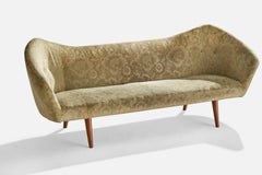 Danish Designer, Sofa, Teak, Fabric, Denmark, 1950s